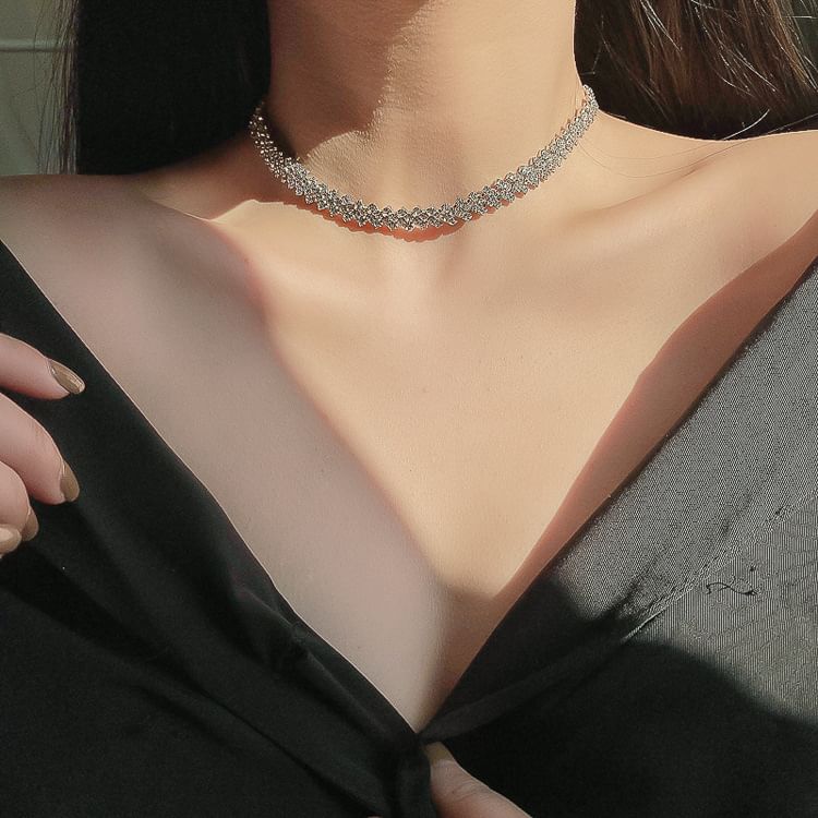 Alloy Rhinestone Choker