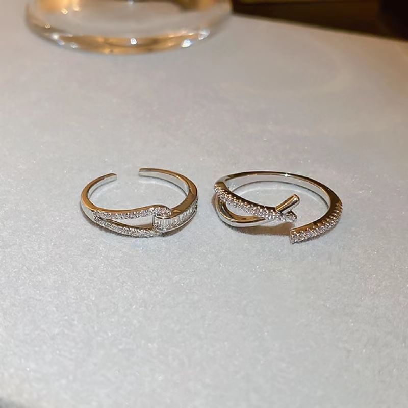 Designs) Ring Rhinestone Open (Various Alloy