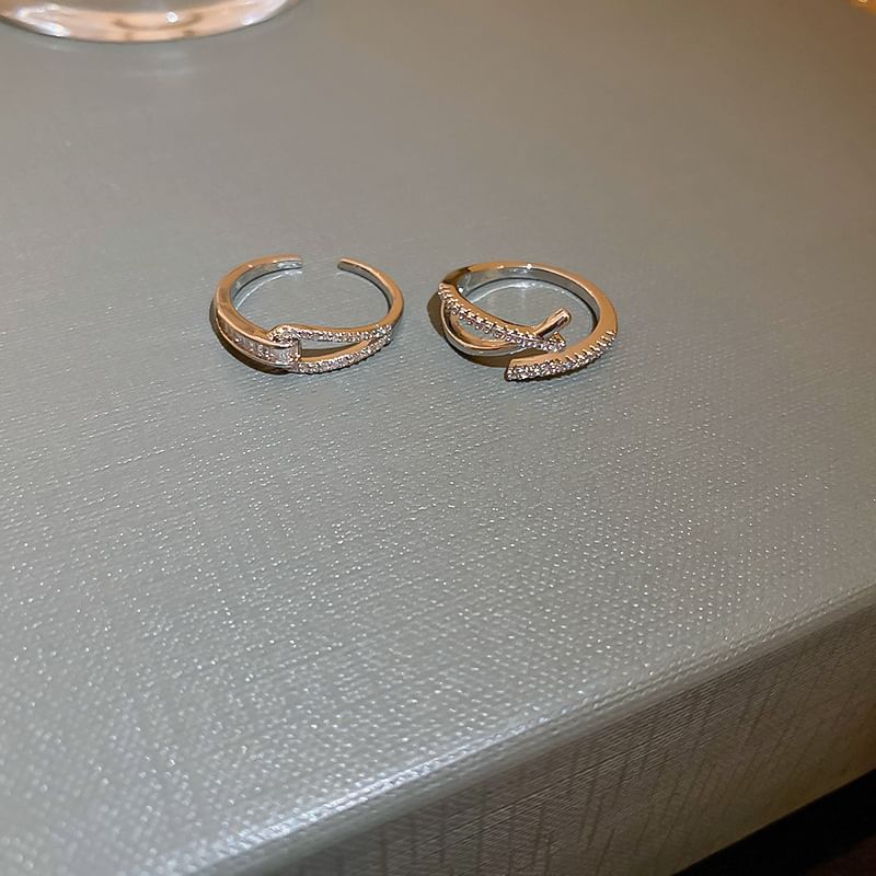 Designs) Ring Rhinestone Open (Various Alloy