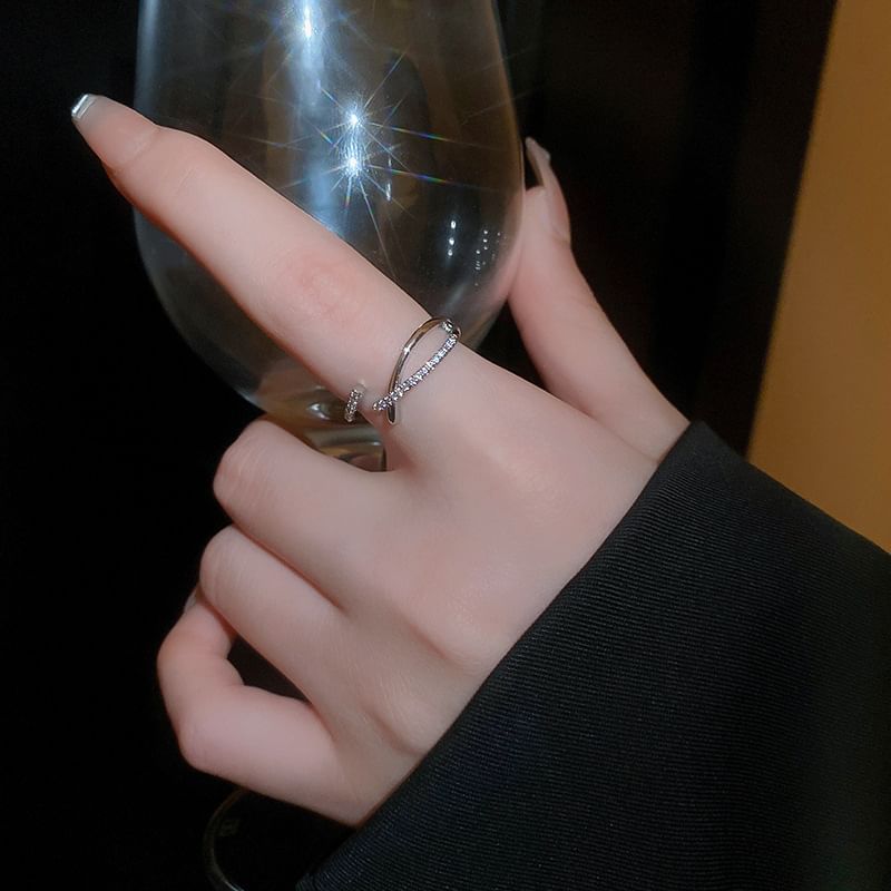 Designs) Ring Rhinestone Open (Various Alloy