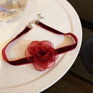 Floral Layered / Faux Choker Pearl