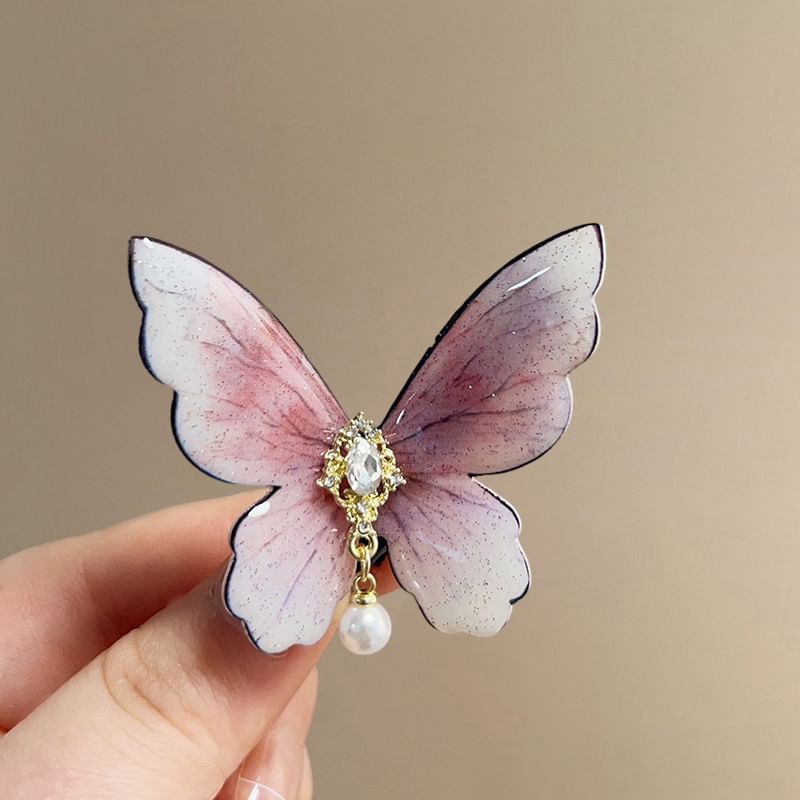 Alloy Butterfly Hair Clip Rhinestone