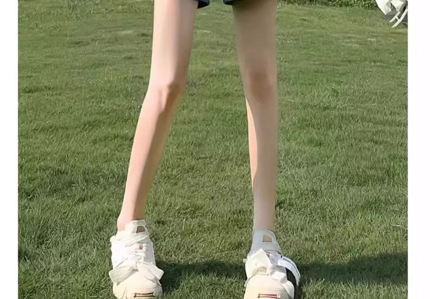 High Waist Denim Shorts Washed