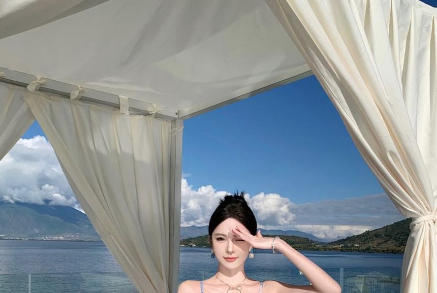 Floral Cutout Strap Maxi Sundress Spaghetti