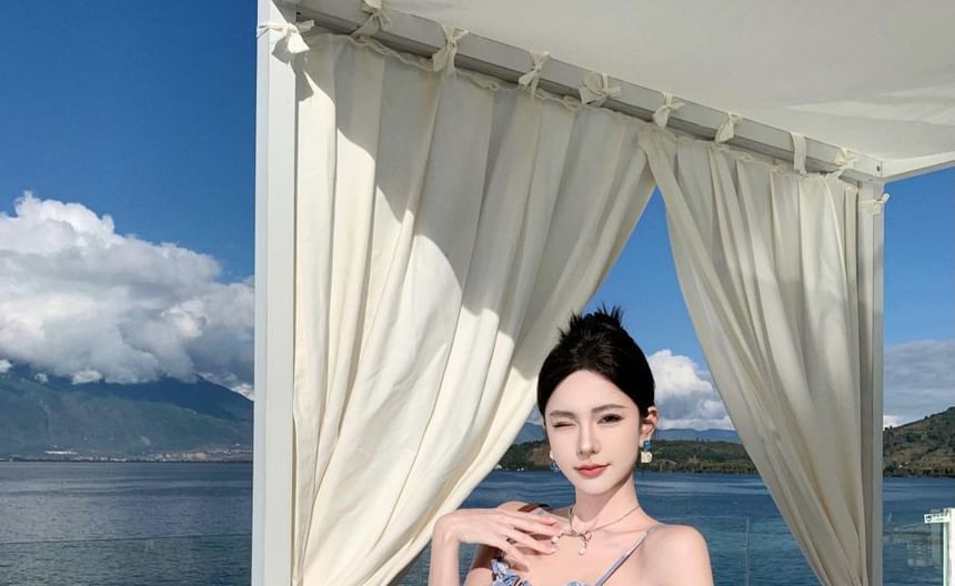 Floral Cutout Strap Maxi Sundress Spaghetti