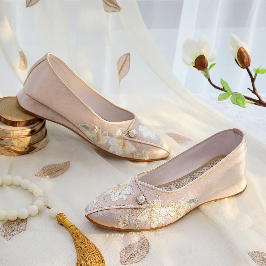 Flower Flats Embroidered