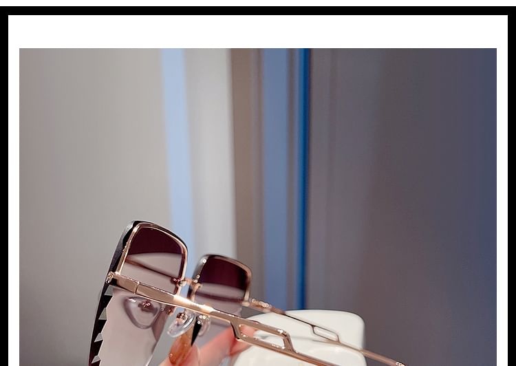 Cut Frame Diamond Half Square Sunglasses