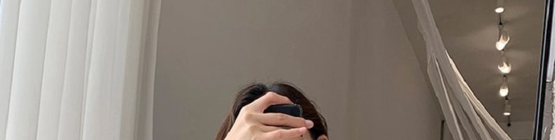 Dress Mini Square Neck Puff Plain A-Line Sleeve