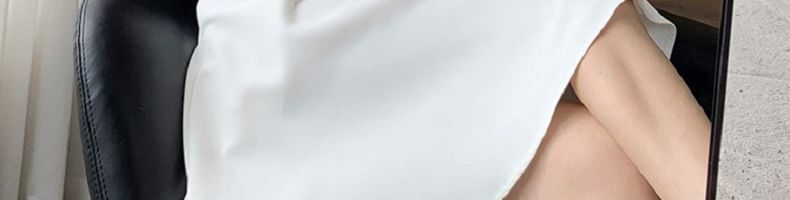 Dress Mini Square Neck Puff Plain A-Line Sleeve