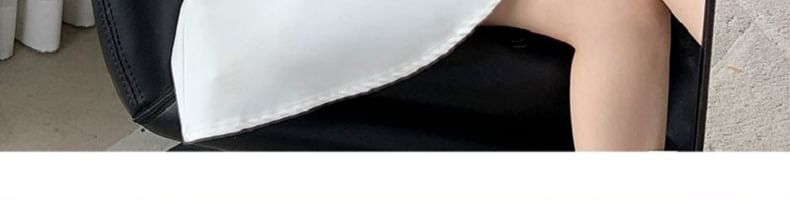 Dress Mini Square Neck Puff Plain A-Line Sleeve