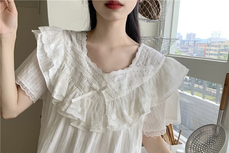 Lace-Trim Pajama Set