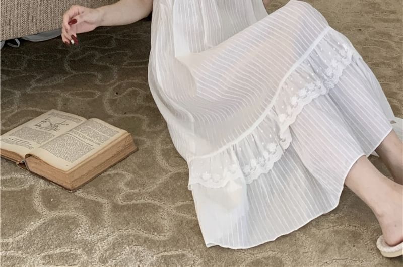 Lace-Trim Pajama Set