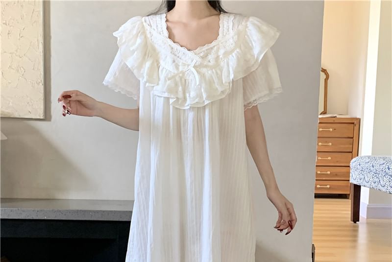 Lace-Trim Pajama Set