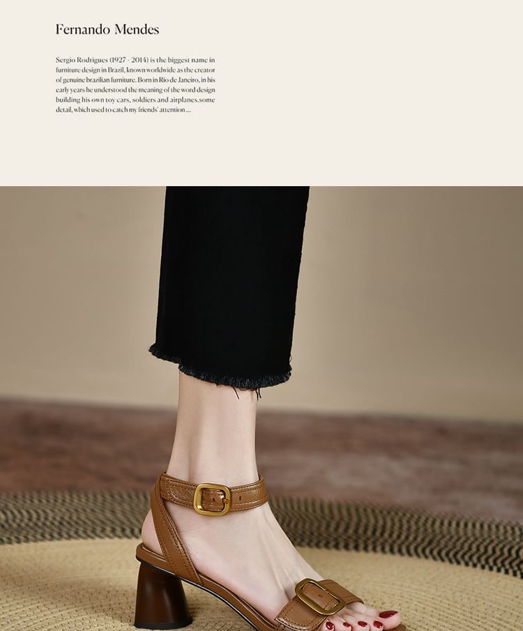Block Buckled Heel Sandals