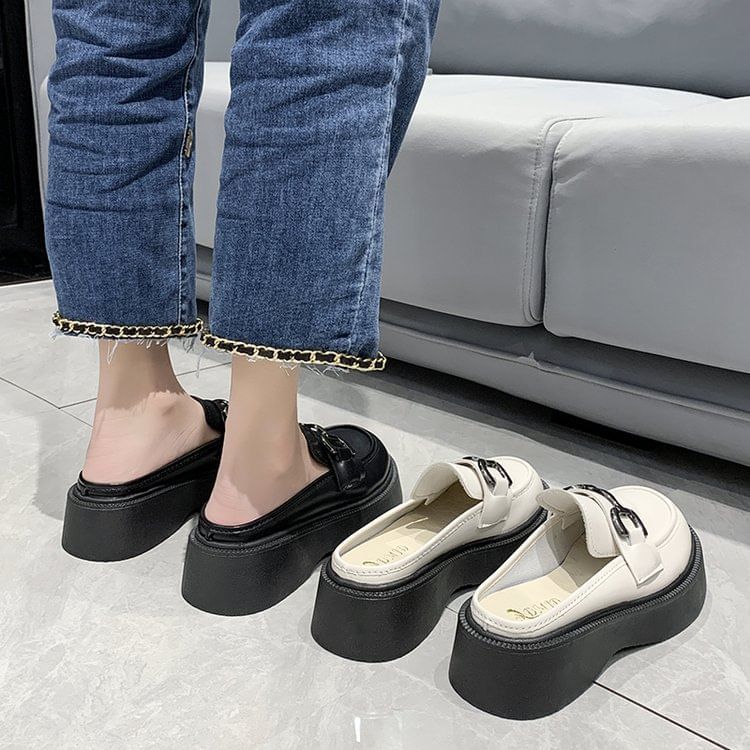 Horsebit Platform Mules