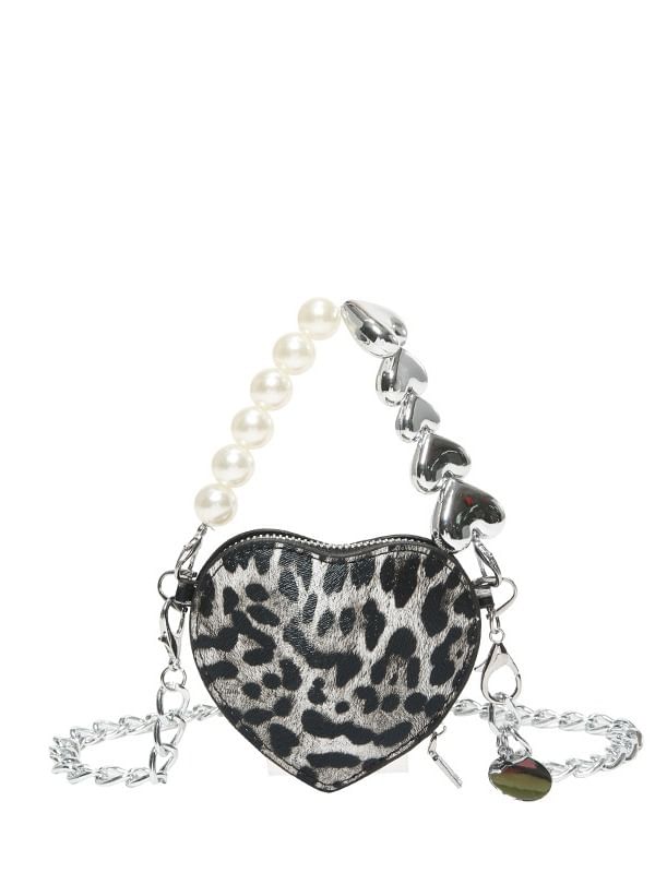 Leopard Heart Print Crossbody Bag