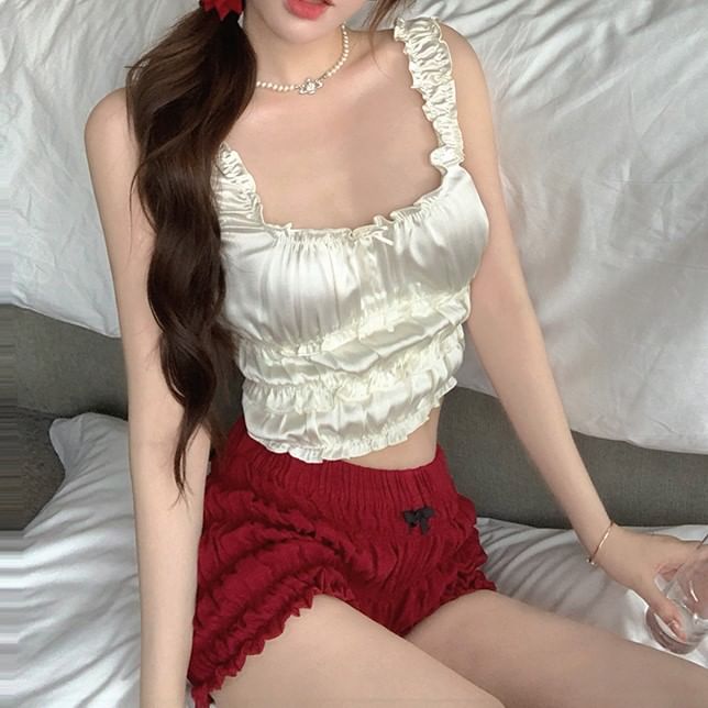 Square / Hot Tank Pants Top Neck Crop