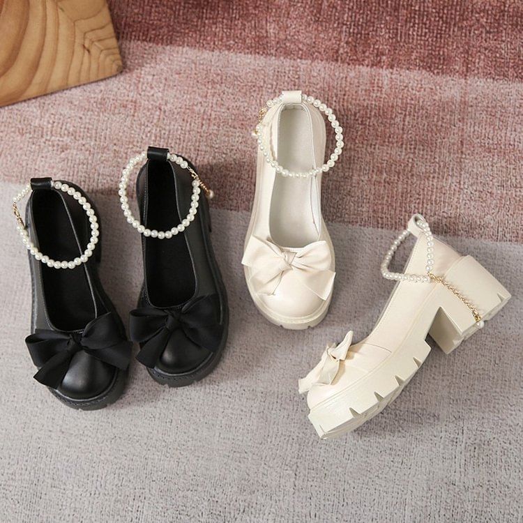 Shoes Accent Bow Mary Platform Jane