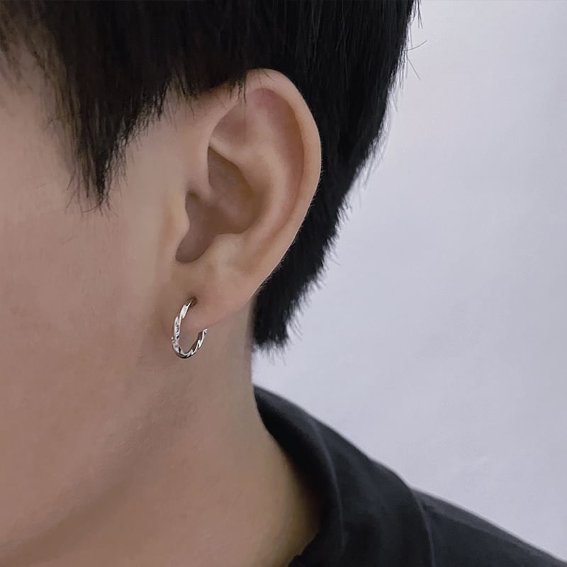 Twisted Stainless Steel Hoop Earring (Various Designs)