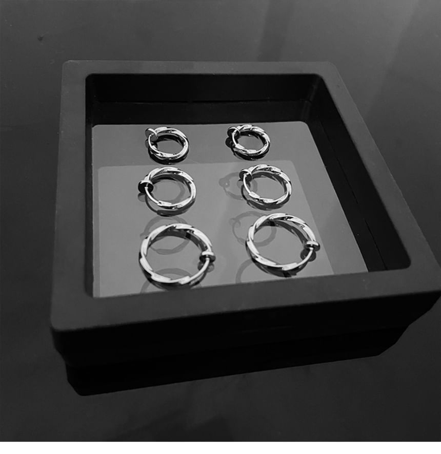 Twisted Stainless Steel Hoop Earring (Various Designs)