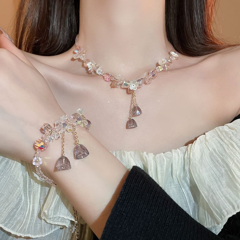 Choker Faux Earring Bracelet Dangle / Crystal