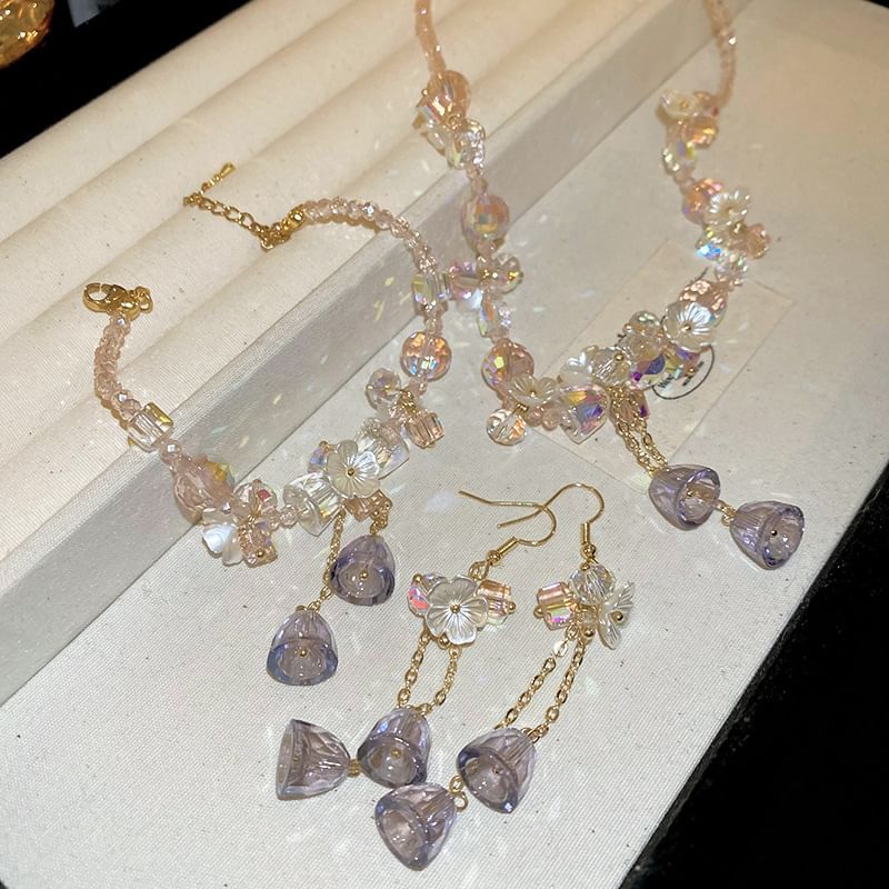 Choker Faux Earring Bracelet Dangle / Crystal