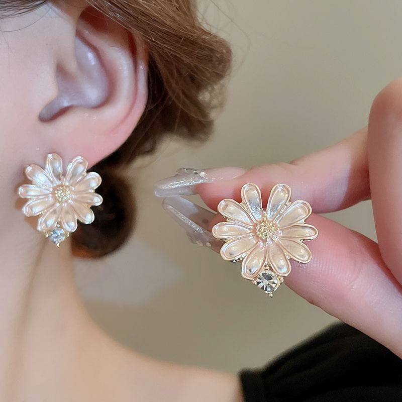 Earring Alloy / Stud Choker Rhinestone Floral
