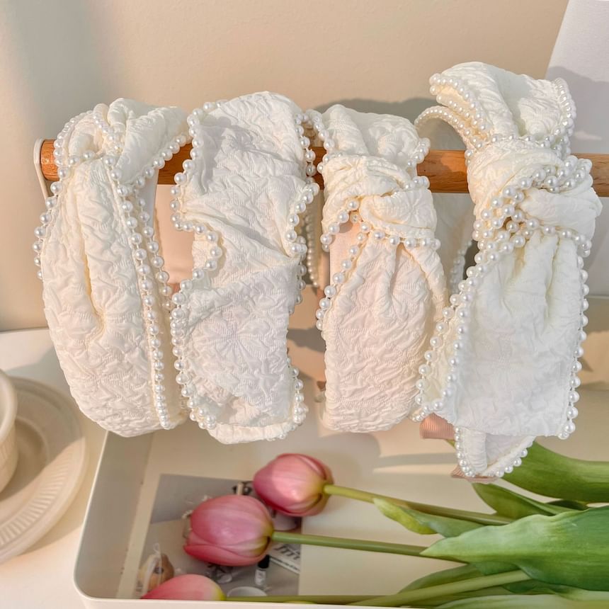 Band Barrette Faux Head Pearl /