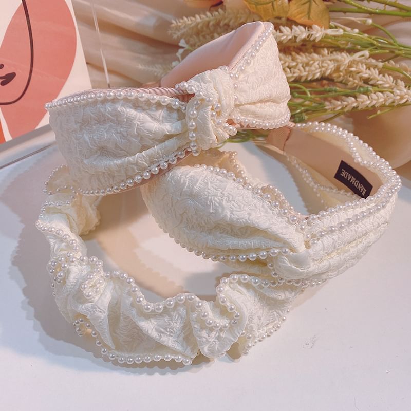 Band Barrette Faux Head Pearl /