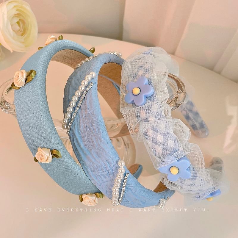Pearl Faux Hair Band (Various Designs) Flower