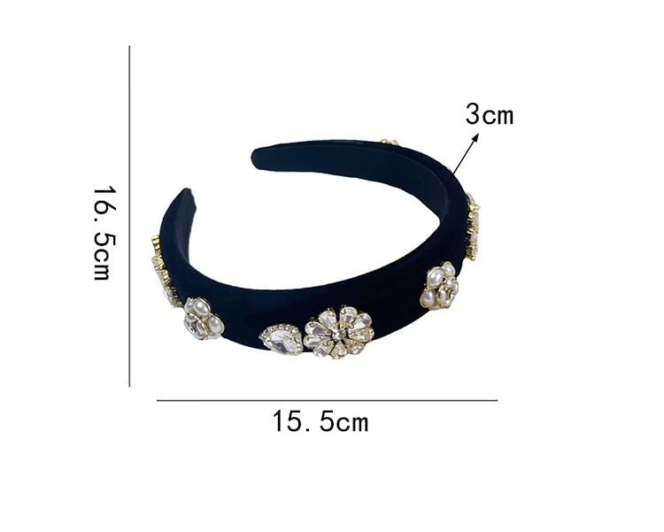 Gemstones Rhinestone Hair Flower Band