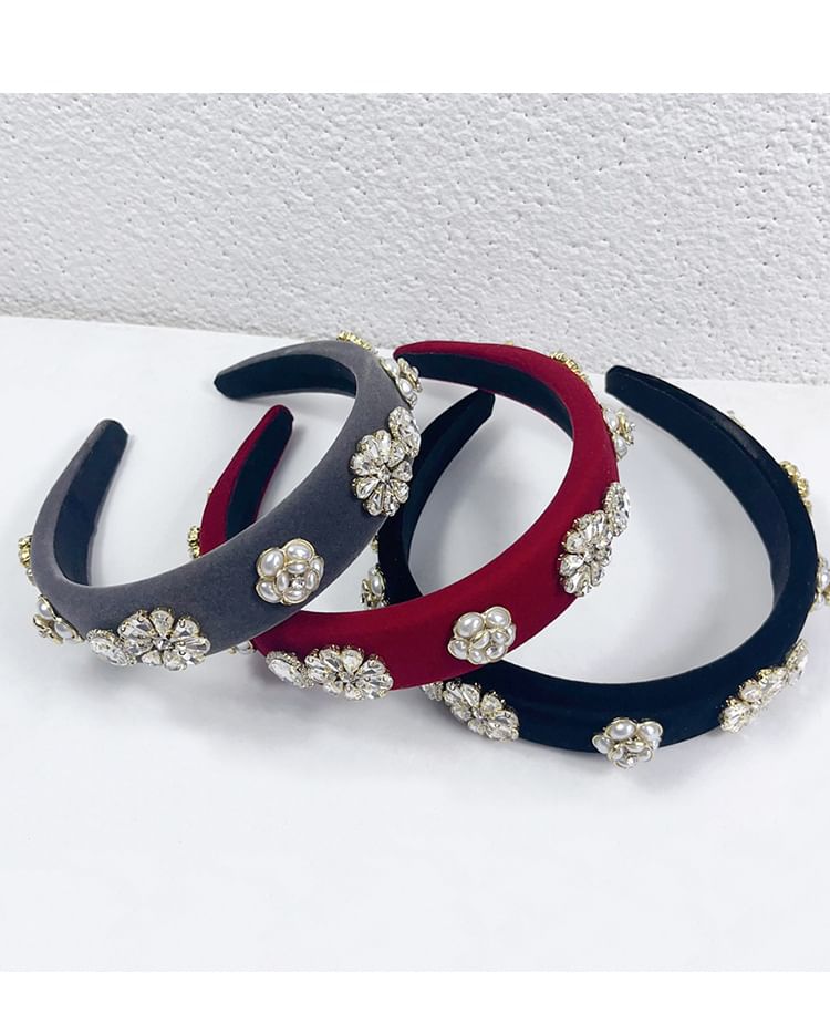 Gemstones Rhinestone Hair Flower Band