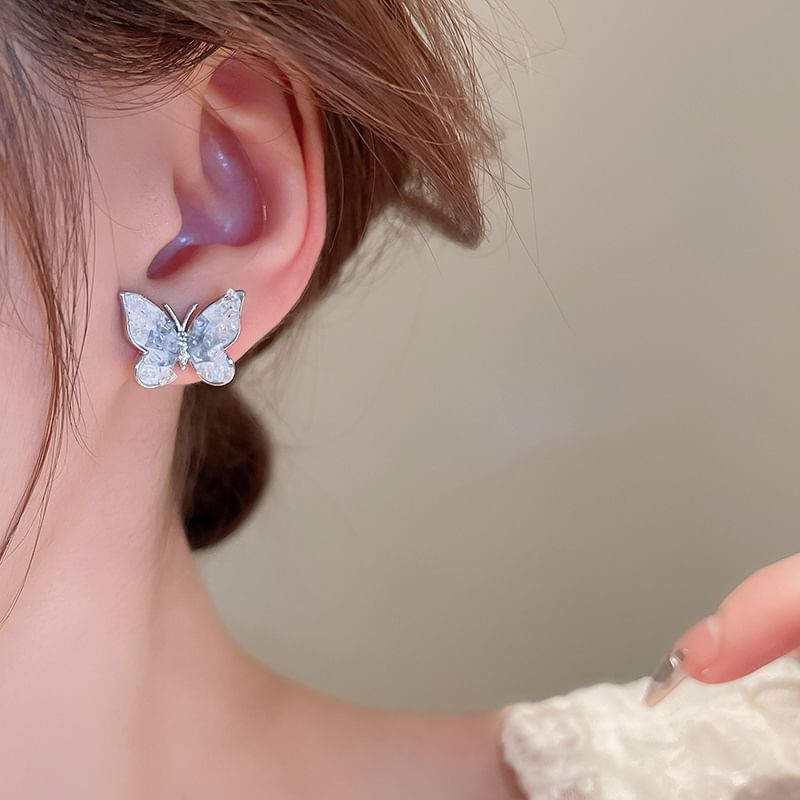 Butterfly Floral (Various Faux Pearl Earring Crystal Alloy Designs) /