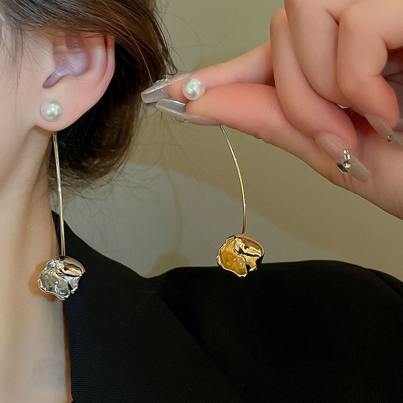 Alloy Earring Faux Pearl Dangle Floral