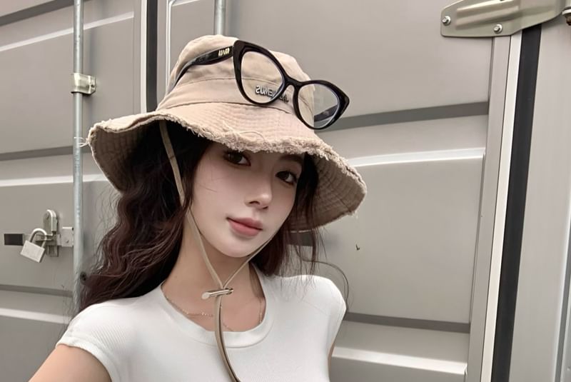 Backless Round Tee Short-Sleeve Plain Neck