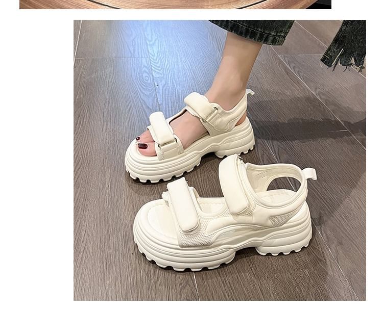 Mesh Panel Sandals Platform