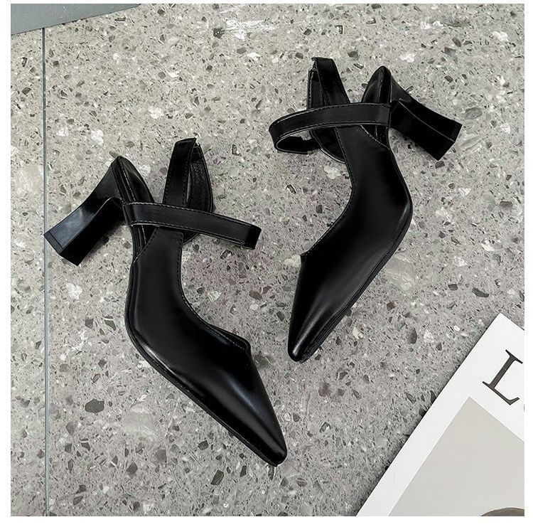 Sandals Heel Slingback Plain High