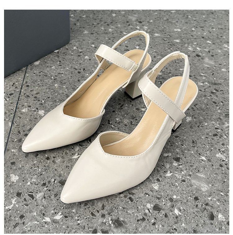 Sandals Heel Slingback Plain High