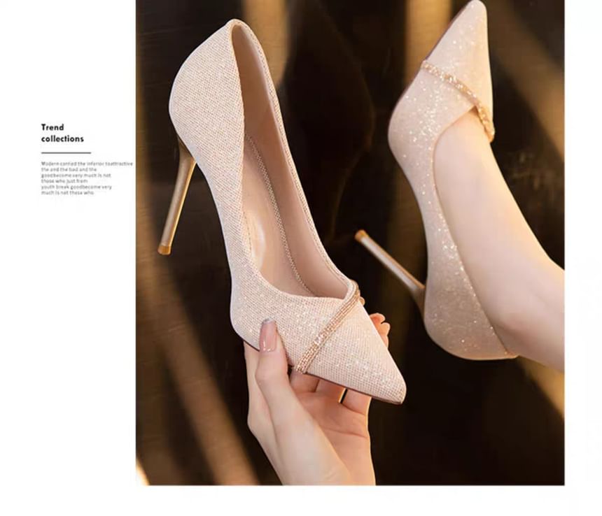 Pumps High Heel Pointy Glitter