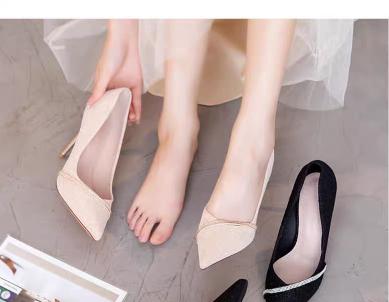 Pumps High Heel Pointy Glitter