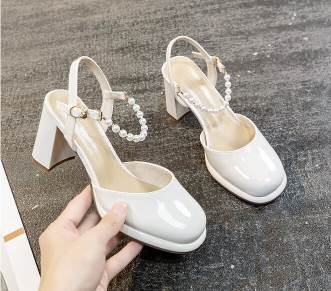 Sandals Plain Heel Slingback Block