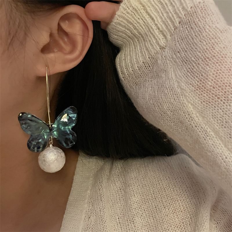 Butterfly Bead Hook Earring Drop