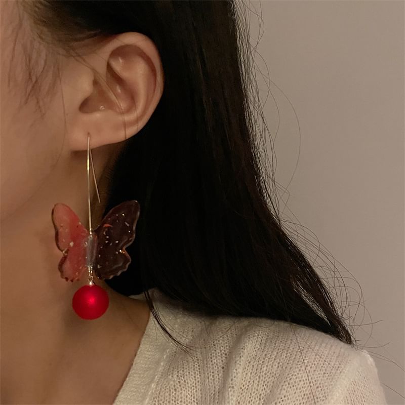 Butterfly Bead Hook Earring Drop