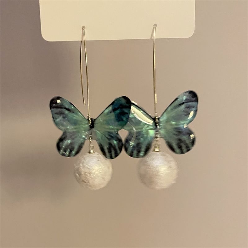 Butterfly Bead Hook Earring Drop