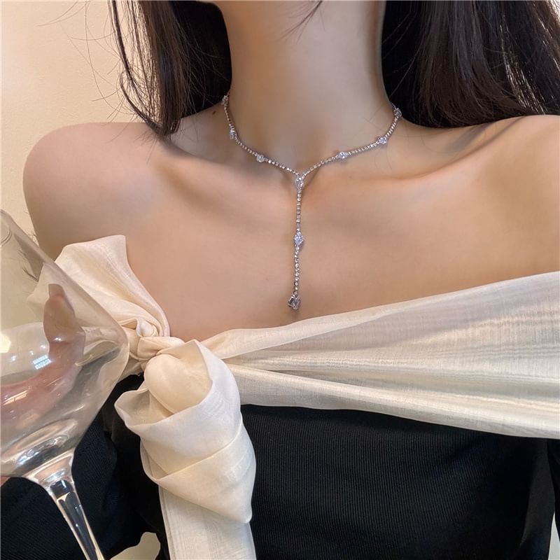 Necklace Lariat Rhinestone