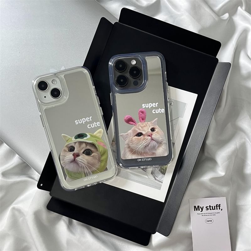 Mirrored Case Phone Cat