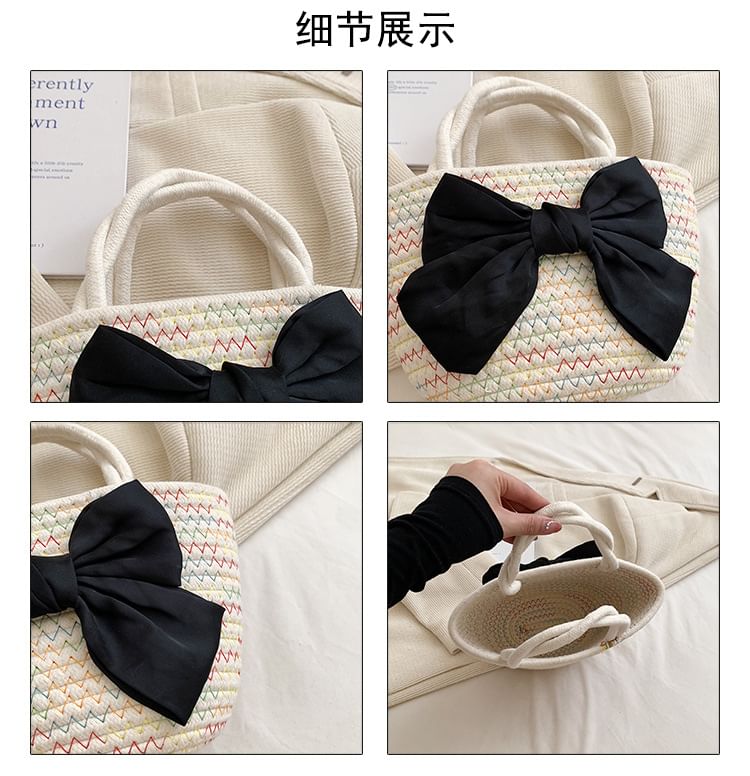 Tote Bow Woven Bag