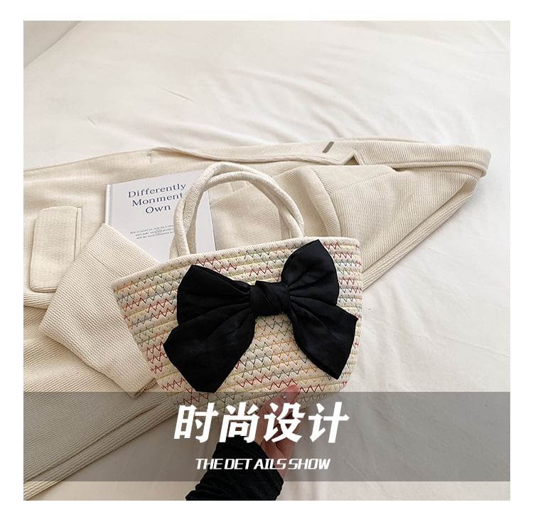 Tote Bow Woven Bag