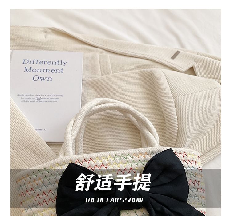 Tote Bow Woven Bag