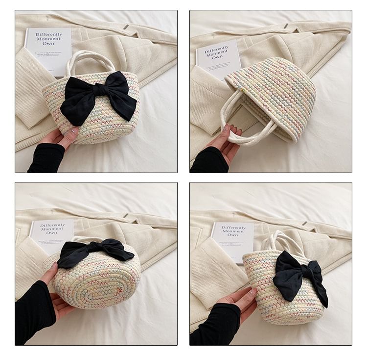 Tote Bow Woven Bag